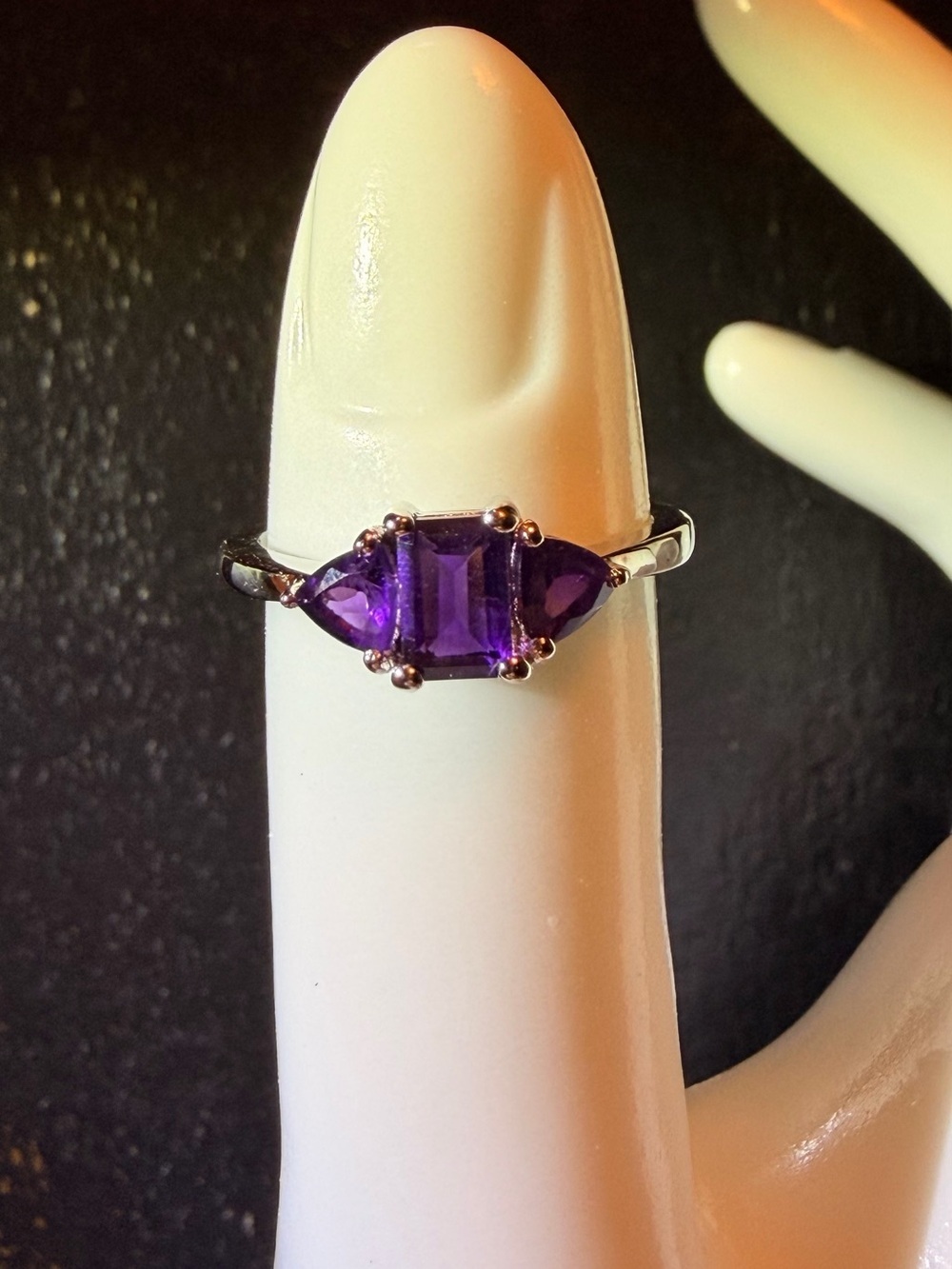 AA Grade Amethyst Ring 1.00 CTW | 14K 
White Gold plated Sterling Silver